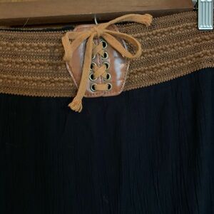 Scully Black Skirt with Tan Lace Detail